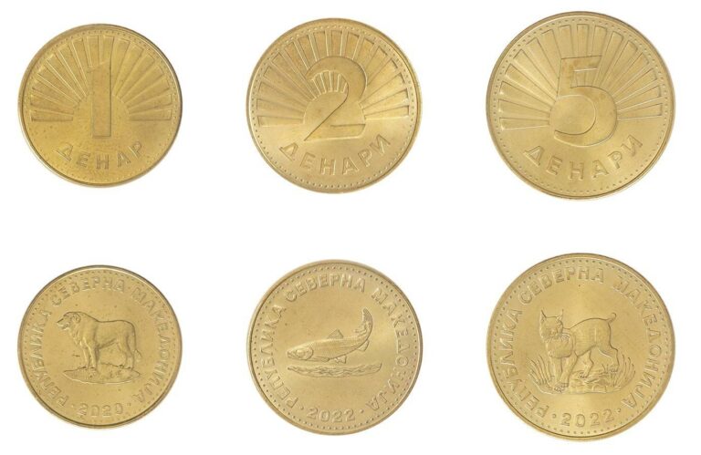 Read more about the article Macedonia 1 Denar – 5 Denari 3 Pieces Set  2020-2022  N #302096-331043  Mint