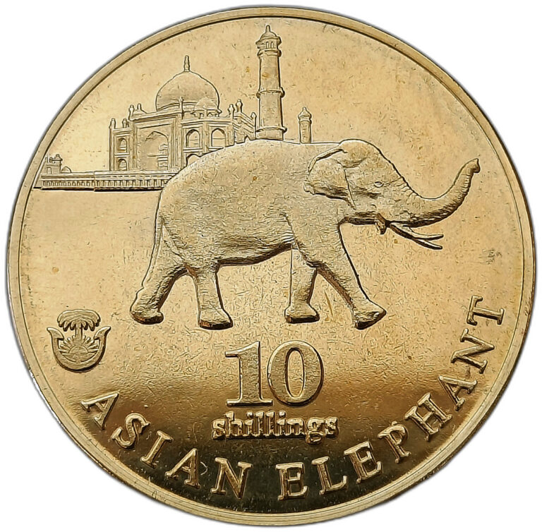 Read more about the article BIAFRA – NIGERIA 10 SHILLINGS 2017 ASIAN ELEPHANT – INDIA BUILDING 32mm UNC COIN