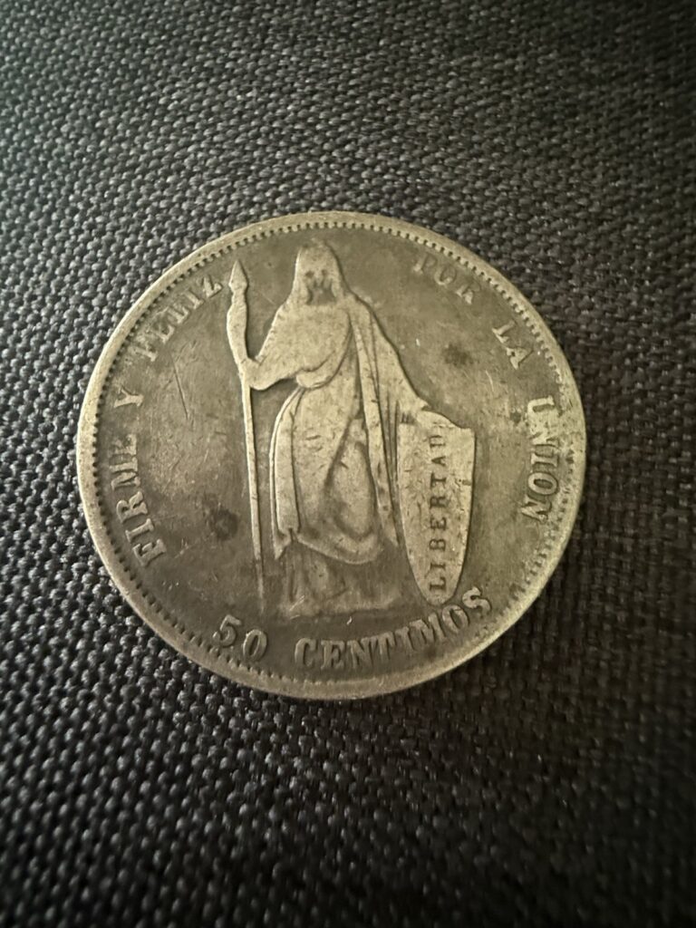 Read more about the article 1858 Peru 50 Centimos – .900 Silver