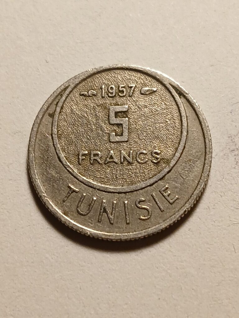 Read more about the article 1957 5 FRANCS TUNISIA COIN