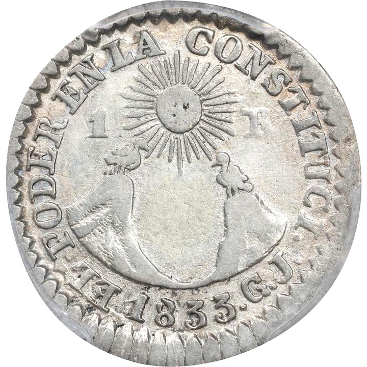 Read more about the article 1833 GJ Ecuador Quito Real. PCGS VF 35. KM-13