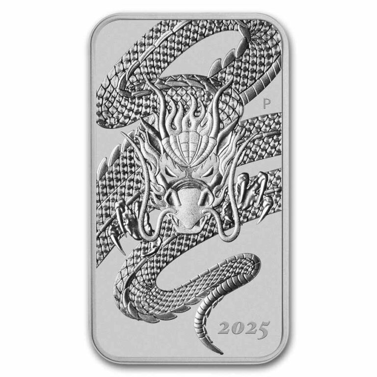 Read more about the article 2025 Australia 1 oz Silver Dragon Rectangular Coin BU