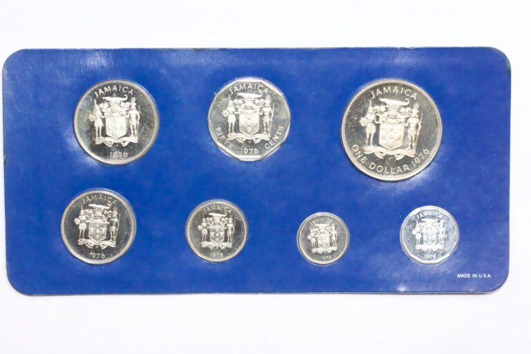 Read more about the article 1976 Jamaica Proof Coin Set ~ 7 Coins No Box/coa #RG079