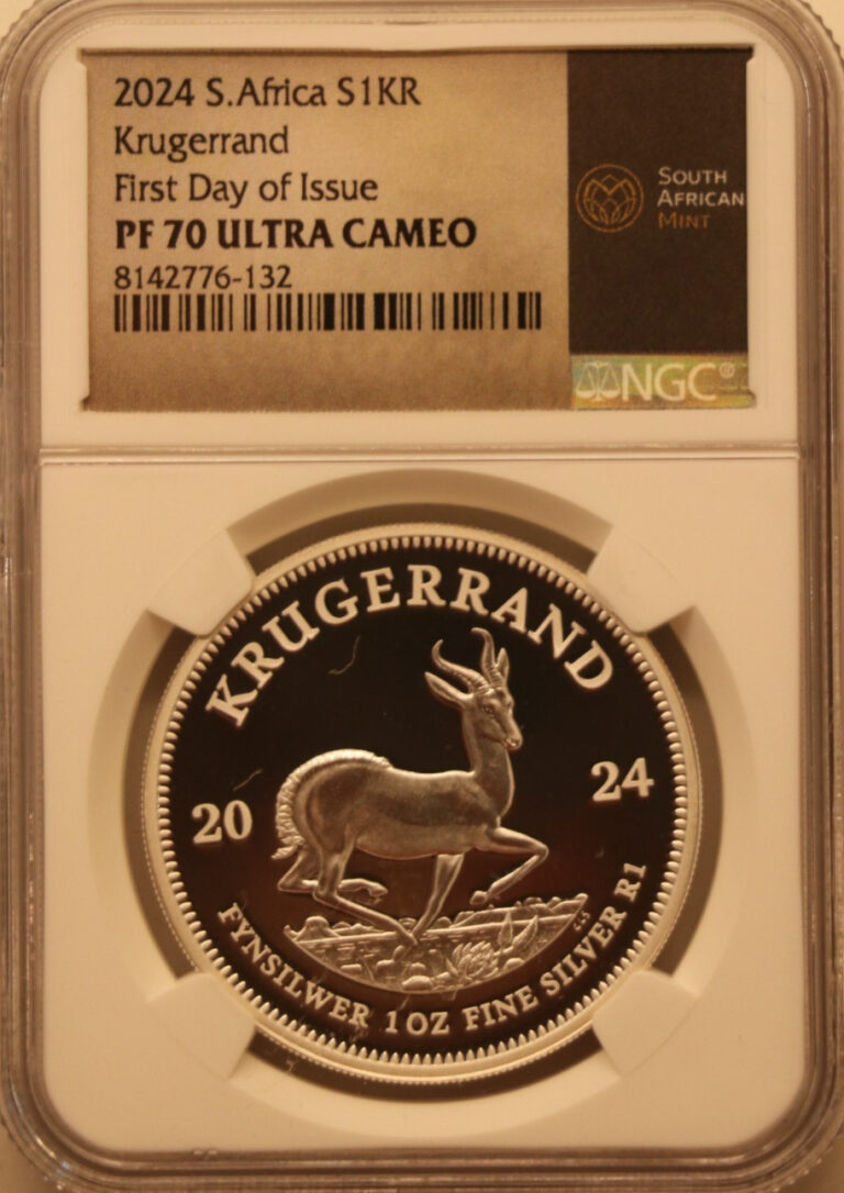 Read more about the article 1oz Silver Krugerrand Proof NGC PF70 First Day of Issue .999 Silver S1KR 2024