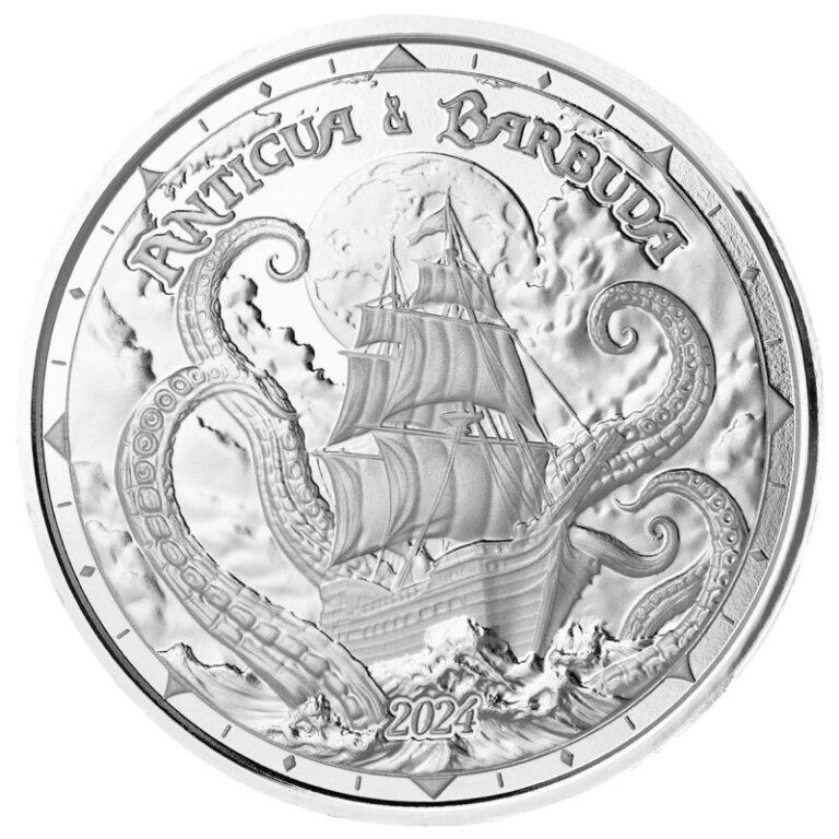 Read more about the article 2024 EC8 Antigua and Burbuda Rum Runner and Kraken 1 OZ Silver Coin.  **Free Ship**