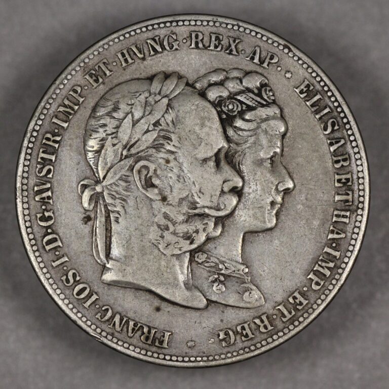 Read more about the article 1879 Austria Silver 2 Gulden Wedding Jubilee