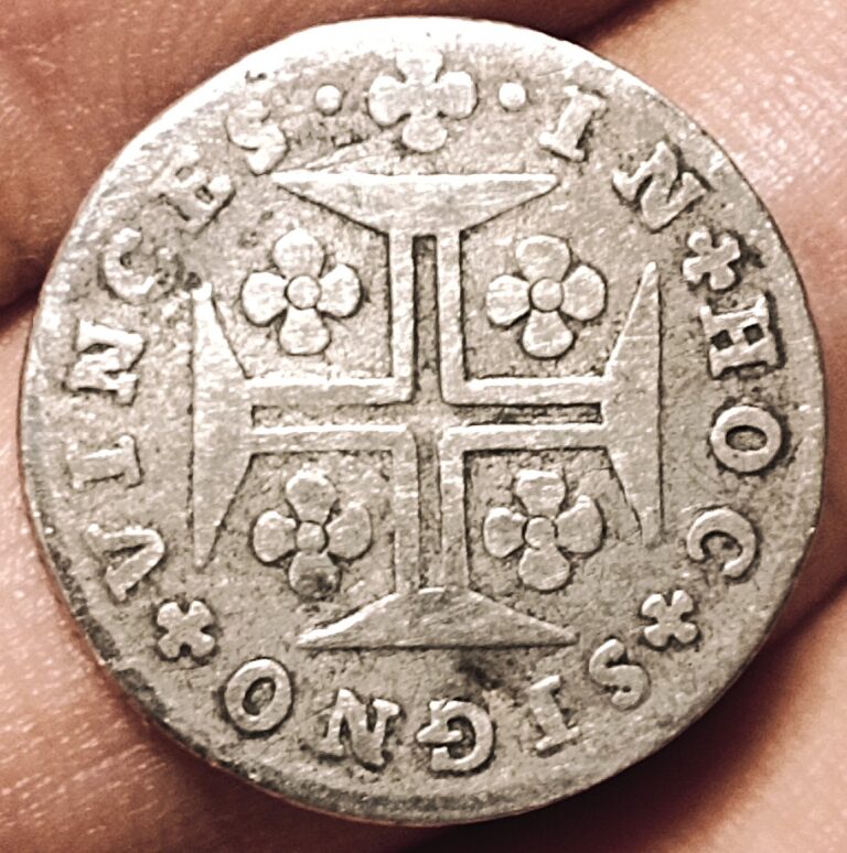 Read more about the article Portugal 60 reis 1777-1786 coin (D. Maria I and D. Pedro III; SILVER!)