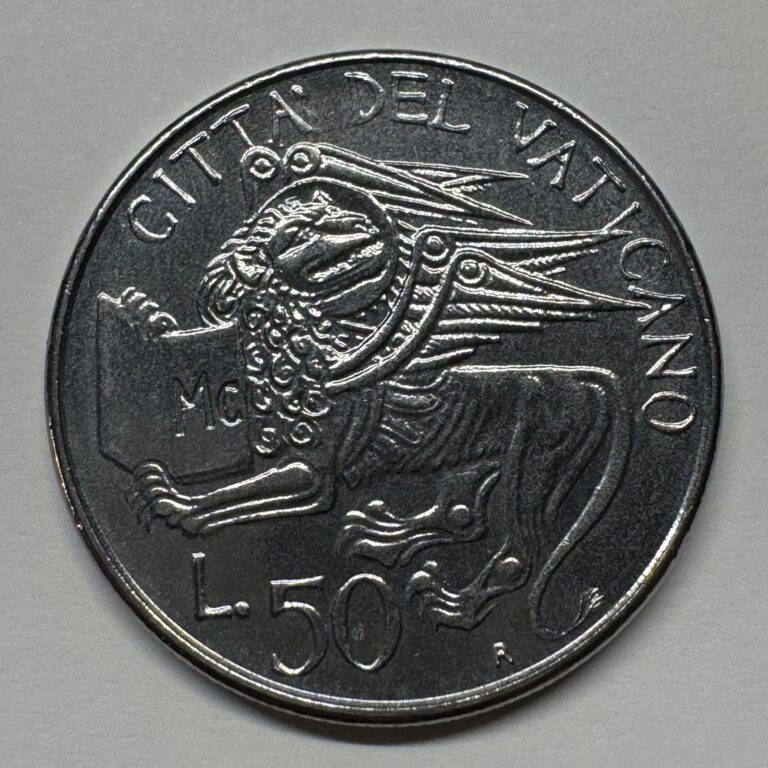 Read more about the article 1985 Vatican City 50 Lire John Paul II Evangelist Mark – Coin #C-071