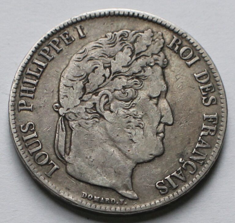 Read more about the article 1837 B France 5 Francs Silver Coin Fine  Louis Philippe I