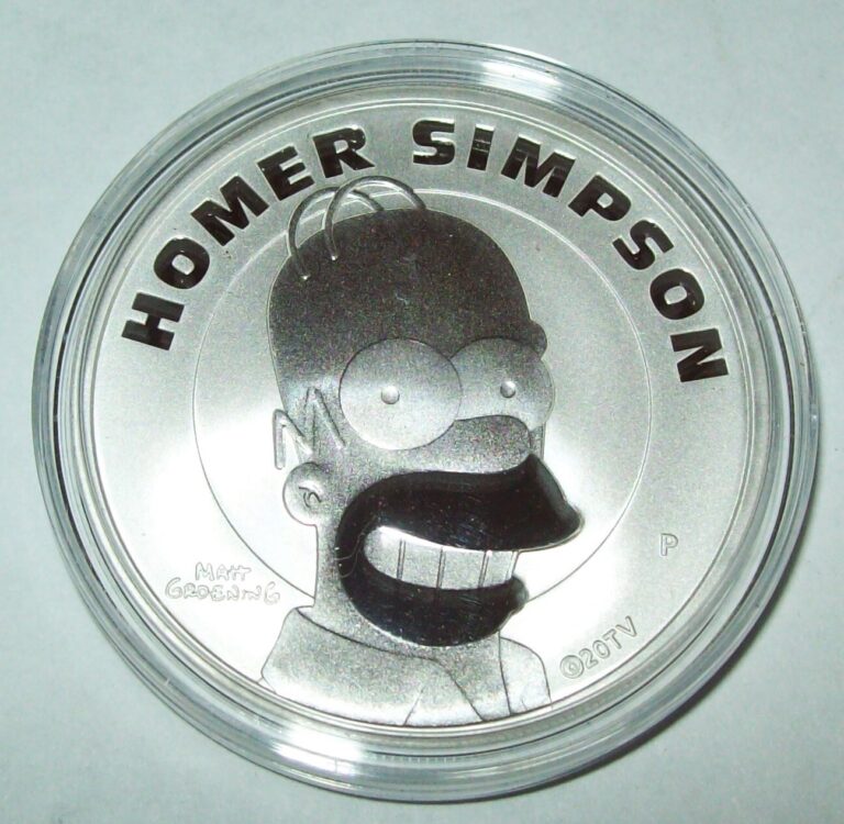 Read more about the article 2022 1 oz. Tuvalu Homer Simpson Silver Coin .9999 Fine BU Queen Elizabeth