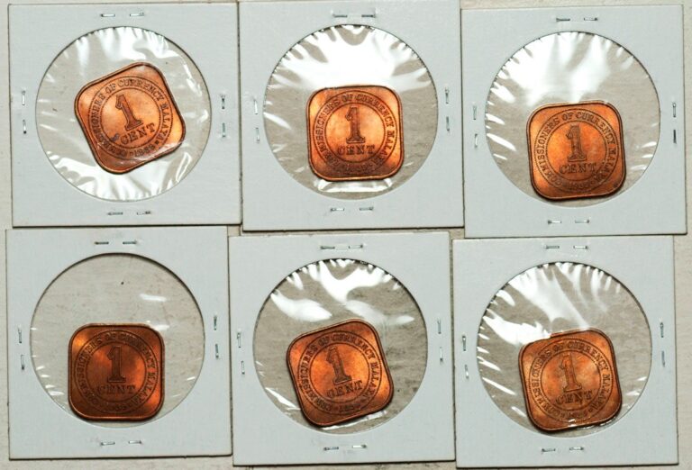 Read more about the article 1939 MALAYA LOT OF SIX COINS  1 CENT (ALL COINS ARE UNC!)