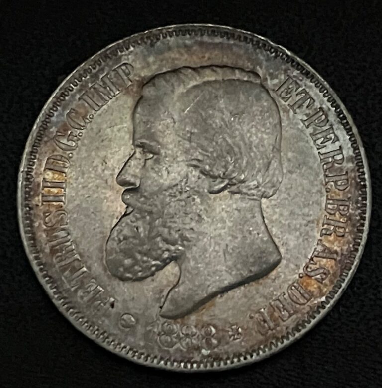 Read more about the article Brazil 500 Reis 1888 Silver Coin KM#480 Nice Color  Original