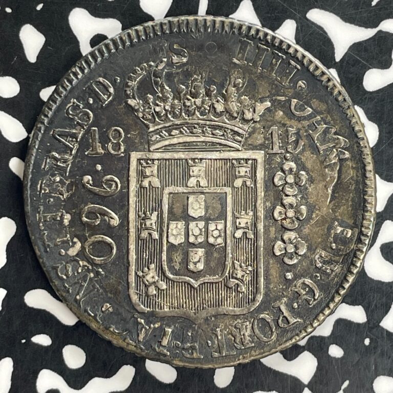 Read more about the article 1815-R Brazil 960 Reis Lot#JM0106 Large Silver! Nice!