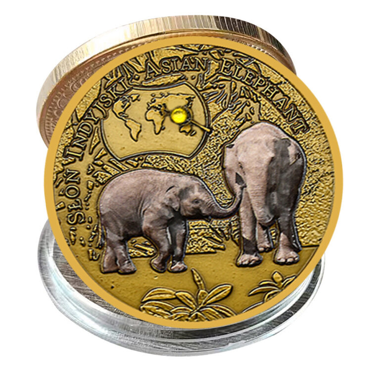 Read more about the article Asian Elephant 2014 Zambia 1000 Kwacha Golden Coin Rare Animal Medal Art Crafts