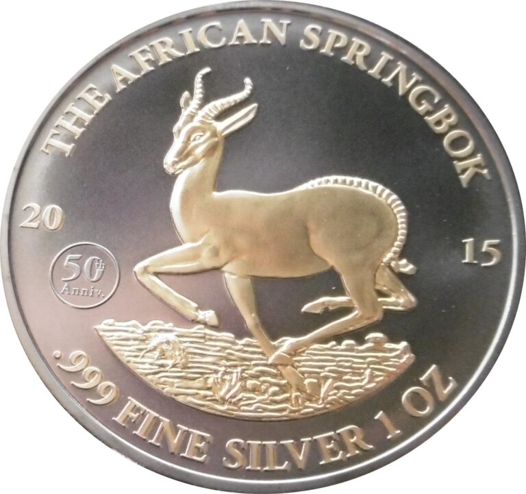 Read more about the article 2017 1 oz. .999 Fine Silver Gabon Springbok 50th Anniversary 1000 Francs Coin