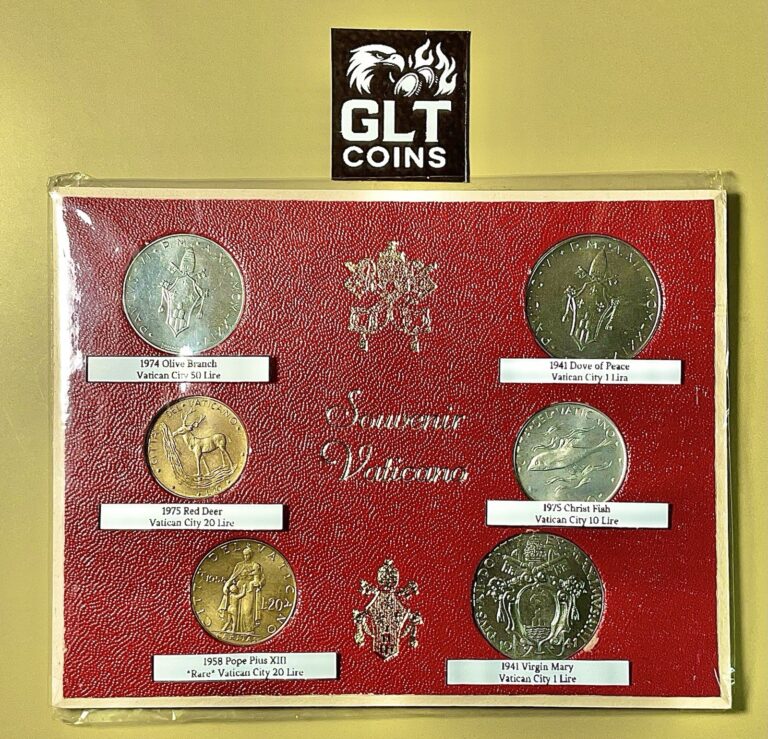 Read more about the article Vatican City Collector Set (1941–1975) Includes Scarce 1958 Pius XIII 20 Lire
