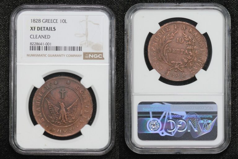Read more about the article 1828 Greece 10 Lepta NGC XF Details Cleaned 58OY