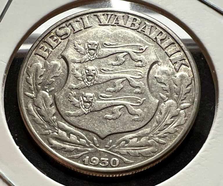 Read more about the article 1930 ESTONIA SILVER 2 KROONI BETTER COIN