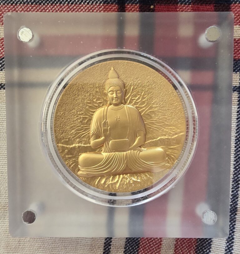 Read more about the article 2025 Gabon 2000 Francs The Buddha 2oz Silver Gold Gilded Coin Buddhism Proof