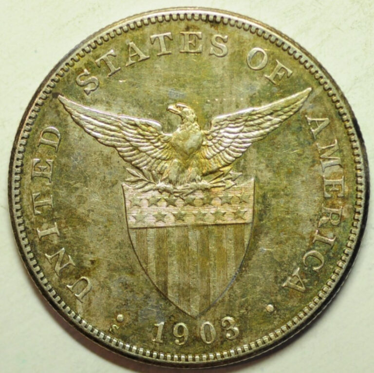 Read more about the article mw28777 Philippines US Administration  Silver Peso 1903-S  San Francisco Mint