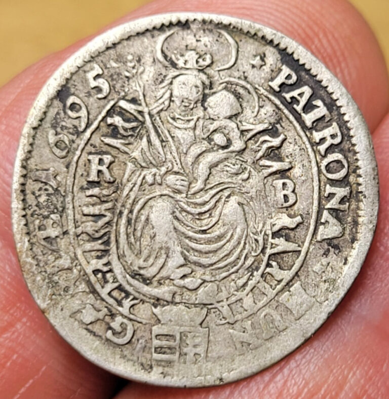 Read more about the article LEOPOLD I HUNGARY 1695 ~ 3 Kreuzer ~ Mary Holding Baby Jesus