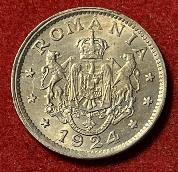 Read more about the article Romania Leu 1924 UNC Copper-Nickel Coin KM#46 T8282