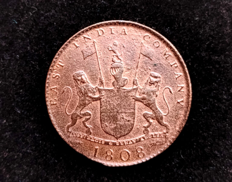 Read more about the article 1808 East India Company (warped coin) 10 Cash copper