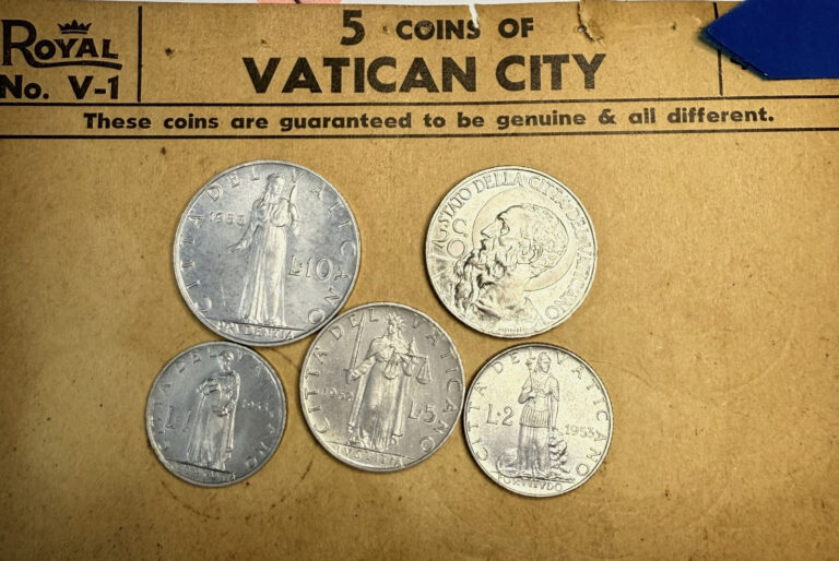 Read more about the article 1941  1952 and 1953 5 Coins of Vatican City
