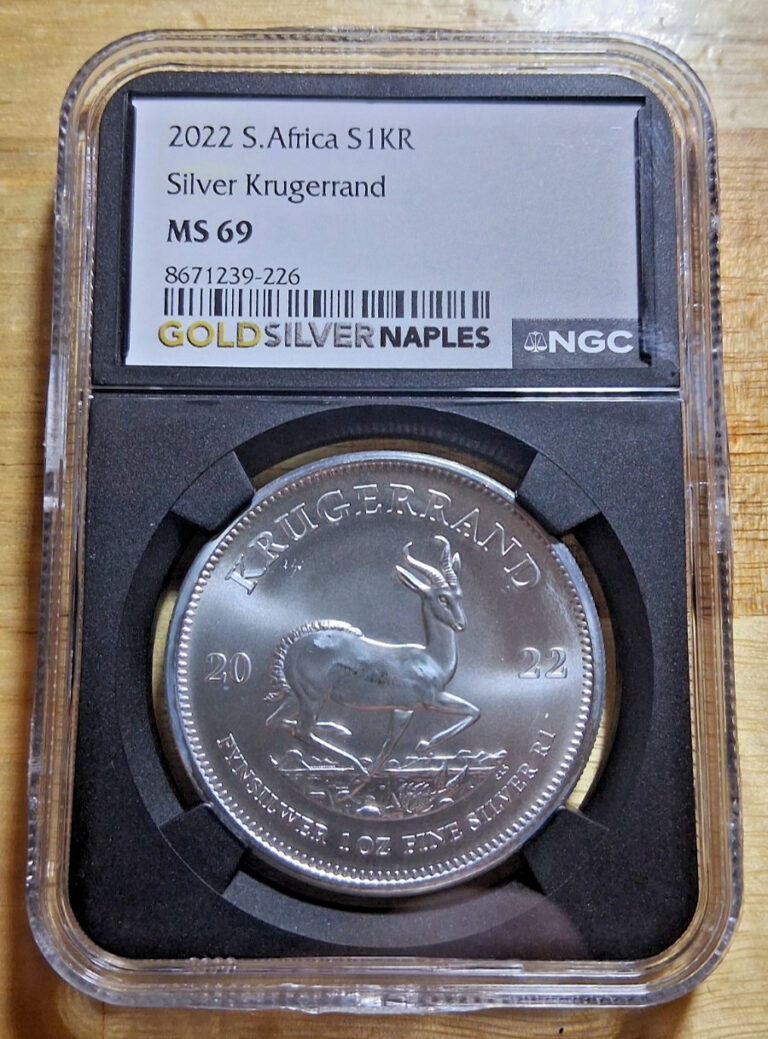 Read more about the article 2022 SOUTH AFRICA 1 OZ SILVER KRUGERRAND NGC MS 69 FREE SHIPPING