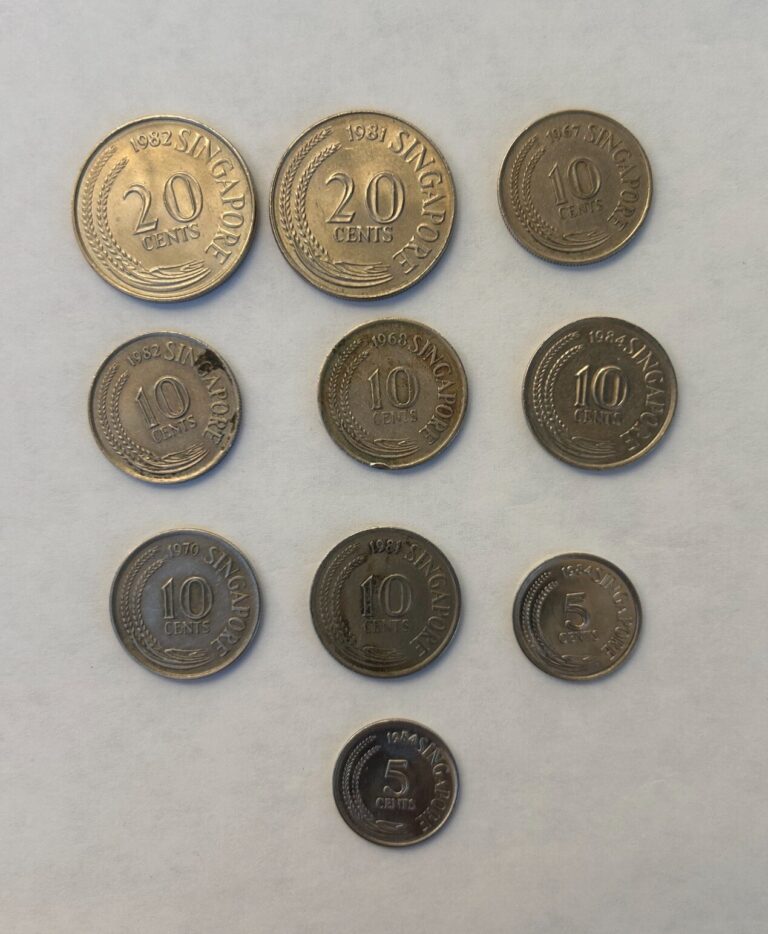 Read more about the article Lot of 10 Singapore Coins Various Dates