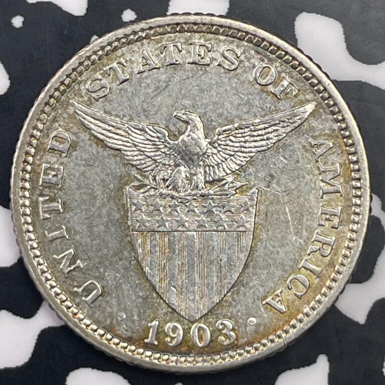 Read more about the article 1903 U.S. Philippines 20 Centavos Lot#C1339 Silver! Nice!