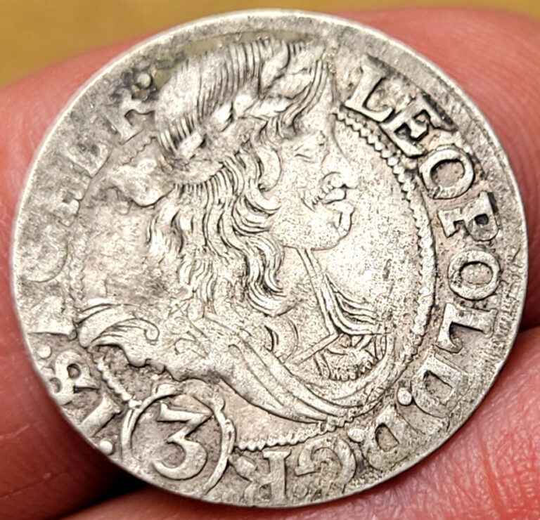 Read more about the article Austria 3 Kreuzer 1666 Leopold Silver Coin