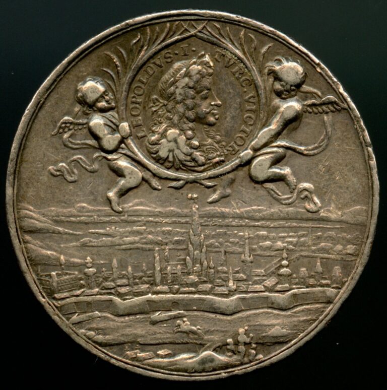 Read more about the article Austria 1685; Silver Medal  Habsburg; City view of Vienna with bust of Leopold I