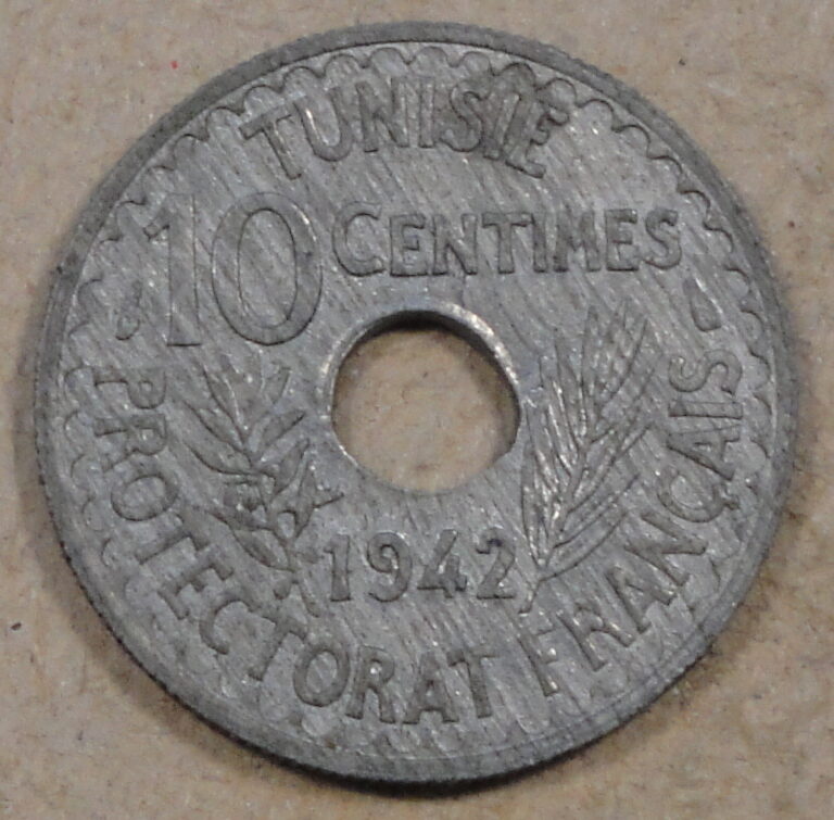 Read more about the article Tunisia 1942 10 Centimes Unc as Pictured