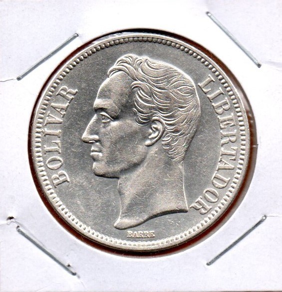 Read more about the article Venezuela Coin “Fuerte” 5 Bolivares Bs 1935 Silver .900 37.2mm 25gr. KM#24