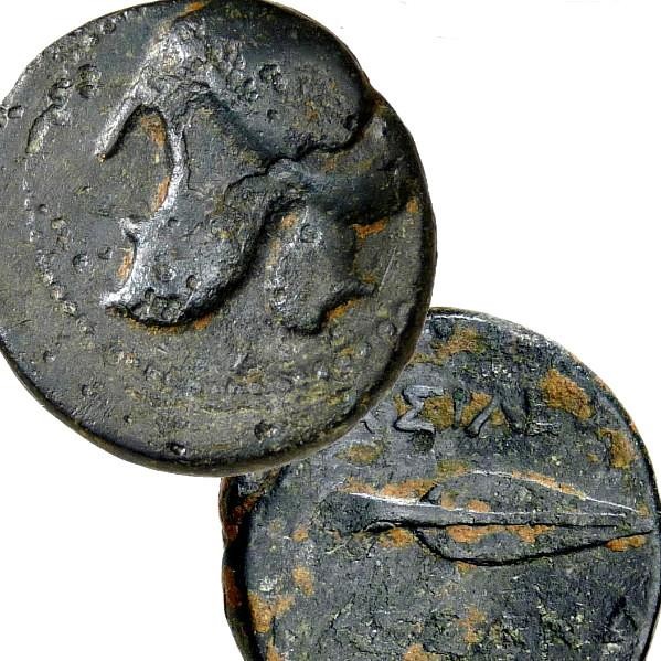 Read more about the article Greek HELMET RARE Left/SPEAR Head. 300 BC. KASSANDER King of Macedon Bronze Coin
