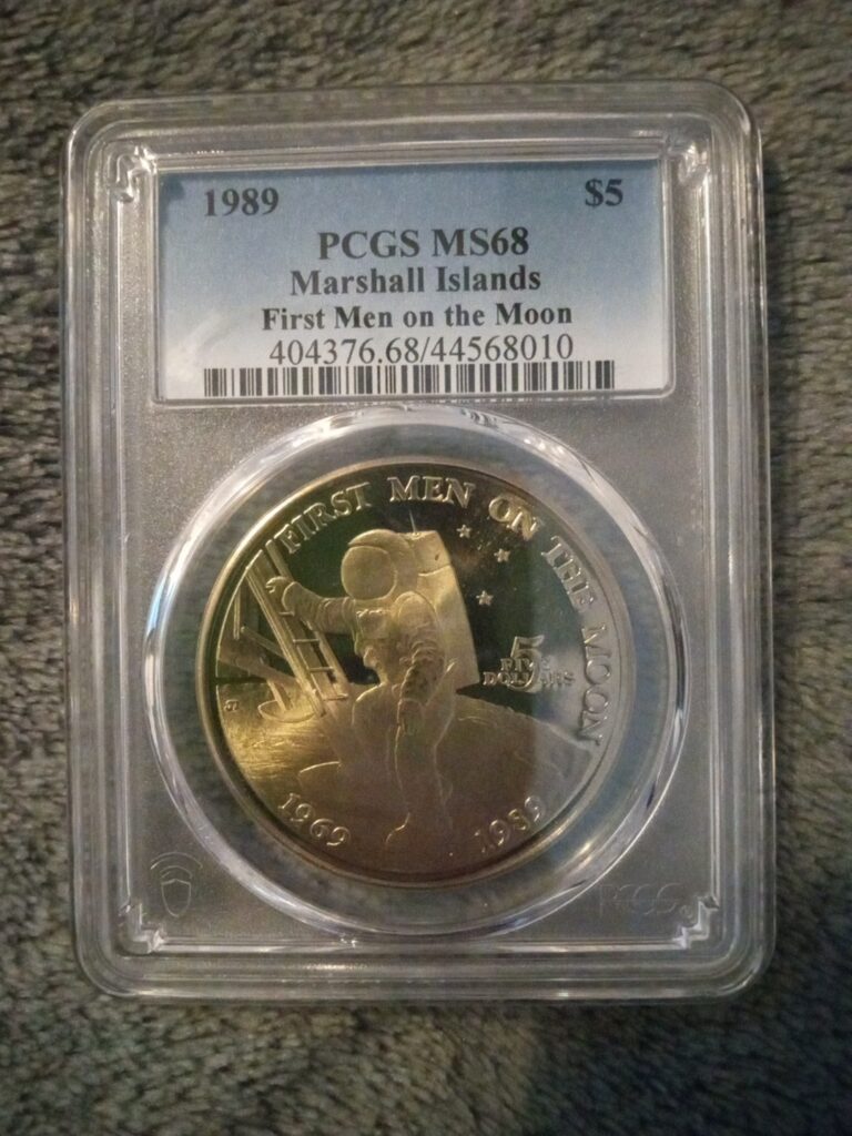 Read more about the article 1989 Marshall Islands $5 First Men on the Moon PCGS MS68 (Pop 4/12 Higher)