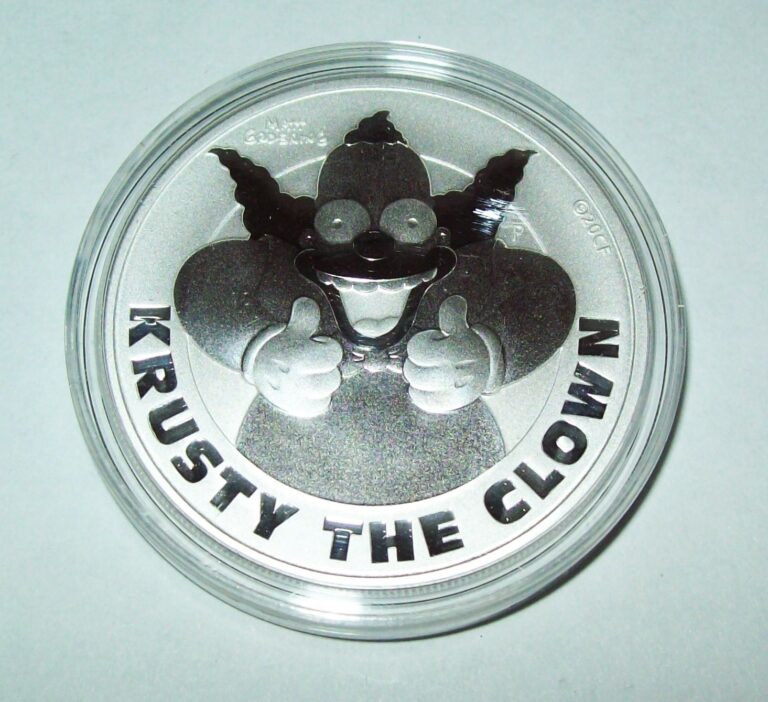 Read more about the article 2020 Tuvalu 1 oz Silver Coin The Simpsons Krusty The Clown BU Mintage of 25 000