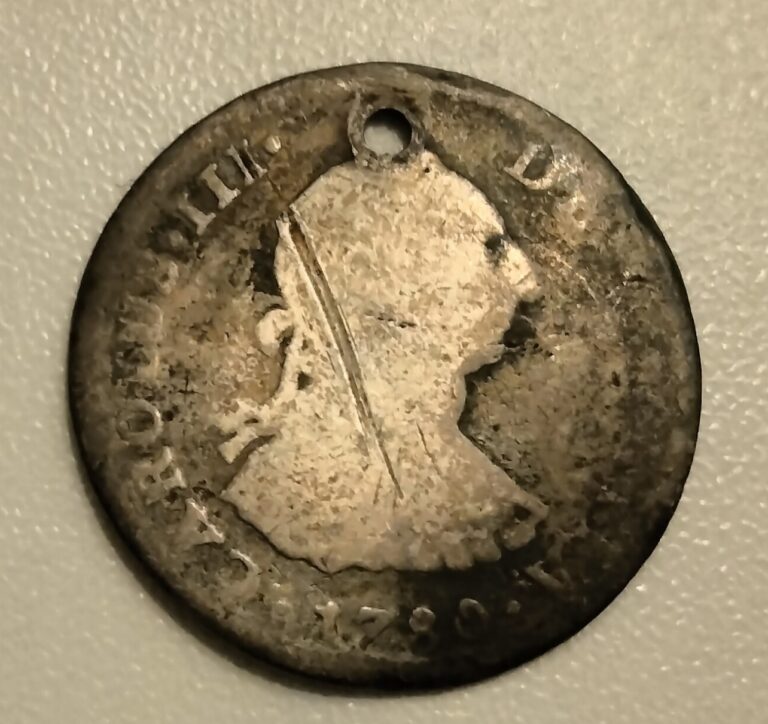 Read more about the article 1780 Spanish Silver One Reales Spanish Colonial Coin with Great Details for Age!