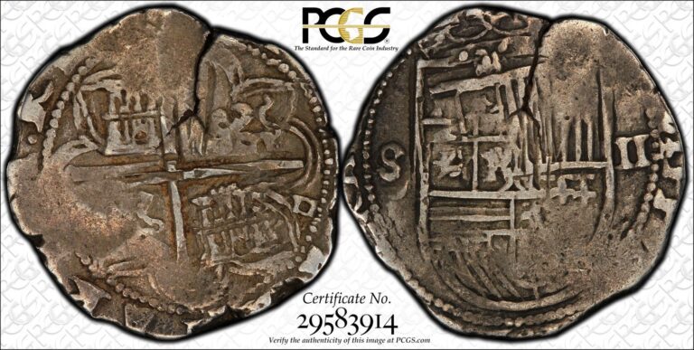 Read more about the article 1556-98 Spain 2 Reales PhilipII Cob Pcgs Vf 25 The Sole Finest!