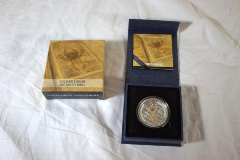 Read more about the article Codex Gigas Devil Bible The Dark Side 1oz Silver Coin Equatorial Guinea 2016