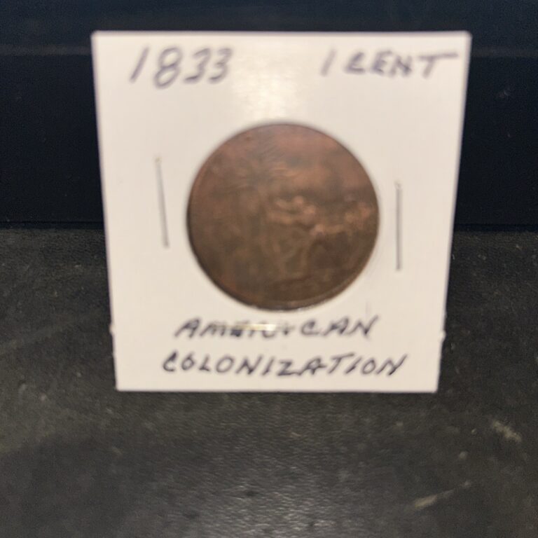 Read more about the article Liberia 1833 copper cent – token small ship – American Colonization Society
