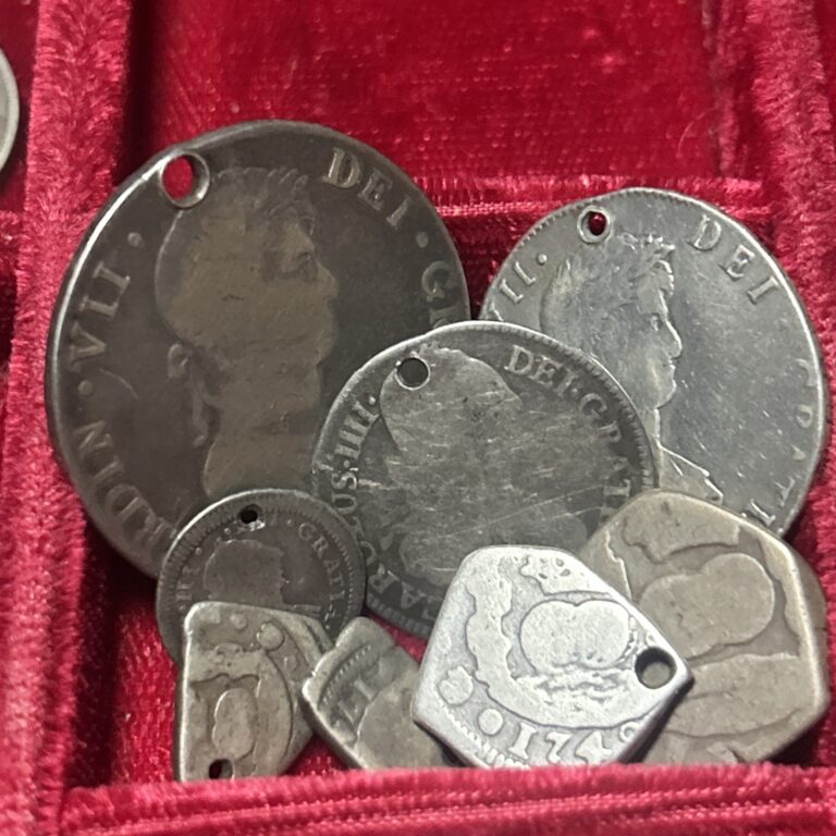 Read more about the article Lot Of Holed Guatemala Silver Coins Ferd/Carolus Busts And Cobs Low Grade As Is