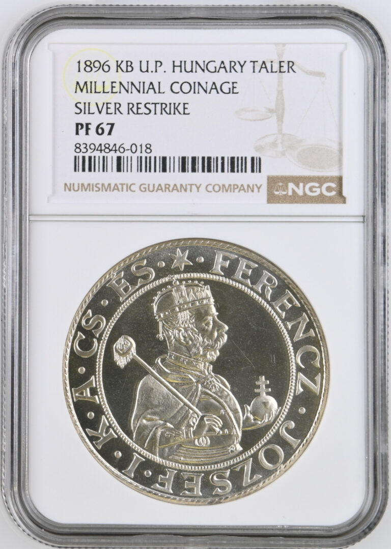 Read more about the article HUNGARY 1896 THALER RESTRIKE NGC PR67 MILLENNIAL COINAGE SILVER WORLD COIN