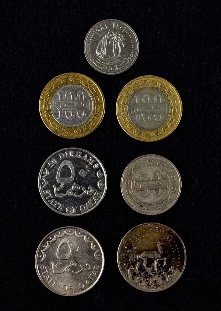 Read more about the article Qatar Dubai Bahrain Coin LOT Bahraini Qatari 50 100 FILS 25 50 DIRHAM Coins BULK