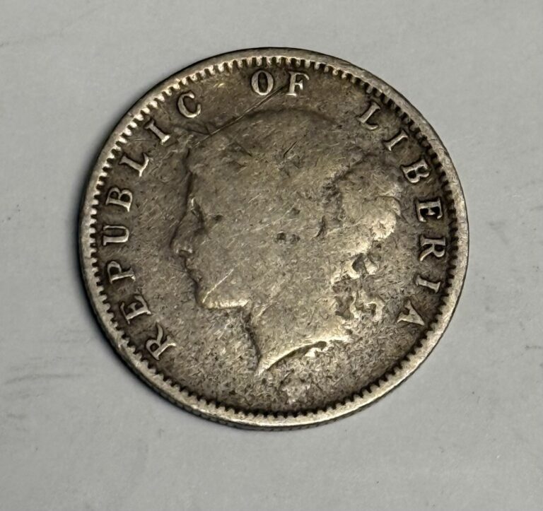 Read more about the article 1906 LIBERIA 10 Cents Silver Coin  .925 Ten