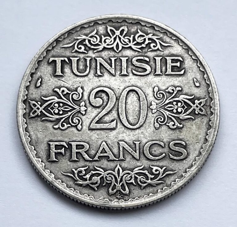 Read more about the article TUNISIA 20 FRANCS 1934 SILVER COIN ARABIC
