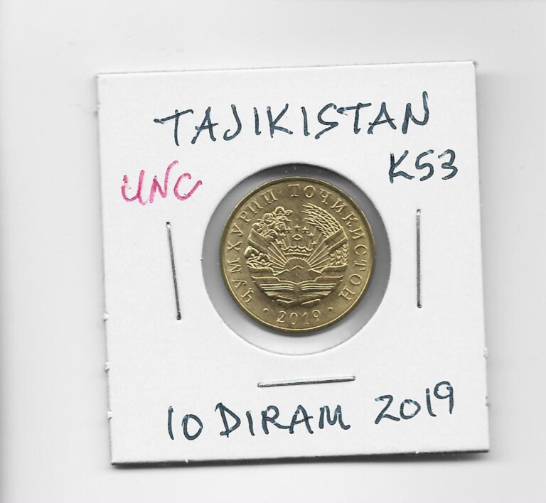 Read more about the article Tajikistan 10 Diram 2019 K53 National Emblem. Formerly in USSR. Kazakhstan Mint