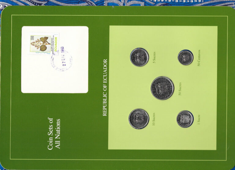 Read more about the article Coin Sets of All Nations Ecuador UNC w/card All 1988 but 50 Sucres 1991