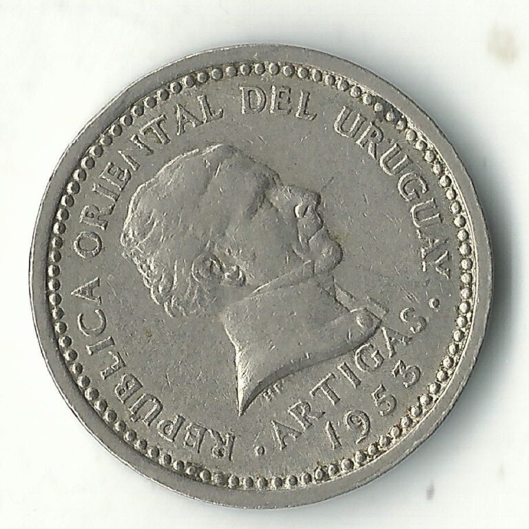 Read more about the article A VERY NICE HIGHER GRADE 1953 URUGUAY 2 CENTESIMOS COIN-DEC055